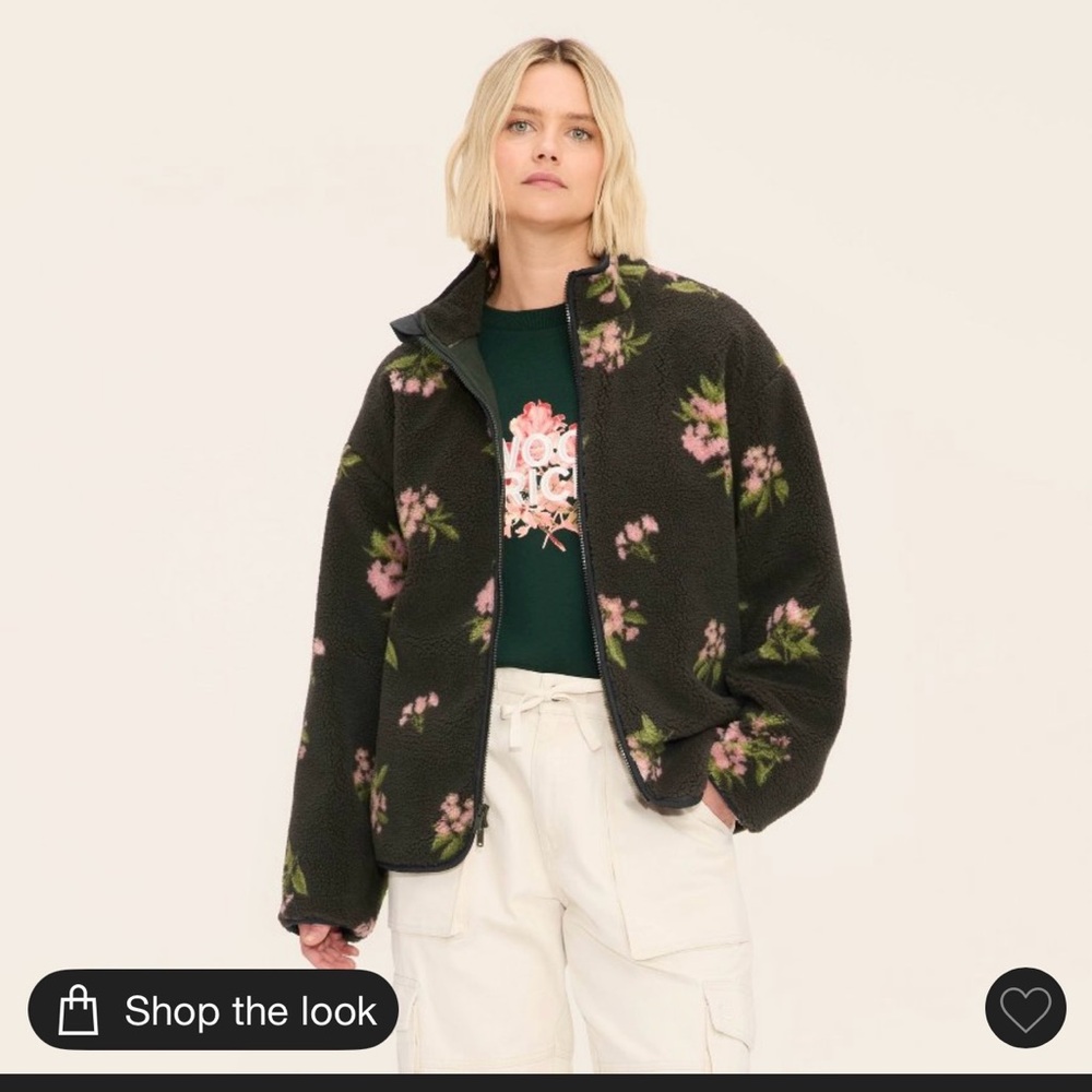 Woolrich Black Floral Teddy Jacket
